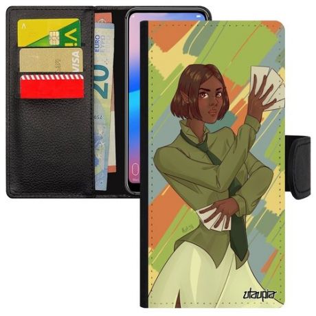 Защитный чехол книжка на // Samsung Galaxy M31 // "Фокусник" Девушка Эльф, Utaupia, цветной