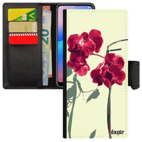 Противоударный чехол книжка на мобильный // Xiaomi Mi 11 Lite // "Цветы" Flower Аромат, Utaupia, белый