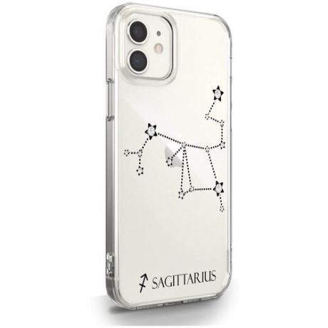 Прозрачный силиконовый чехол с кристаллами Swarovski для iPhone 12 Mini Знак зодиака Стрелец Sagittarius для Айфон 12 Мини