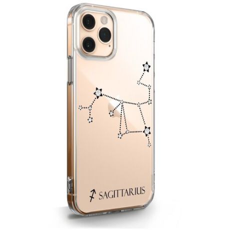Прозрачный силиконовый чехол с кристаллами Swarovski для iPhone 11 Pro Знак зодиака Стрелец Sagittarius для Айфон 11 Про