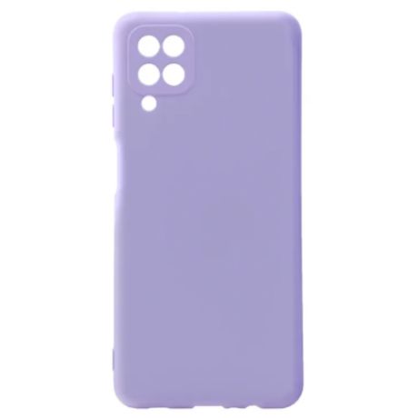 Силиконовый Soft Touch чехол для Samsung Galaxy A12 / M12 фиолетовый с мягкой вкладкой внутри