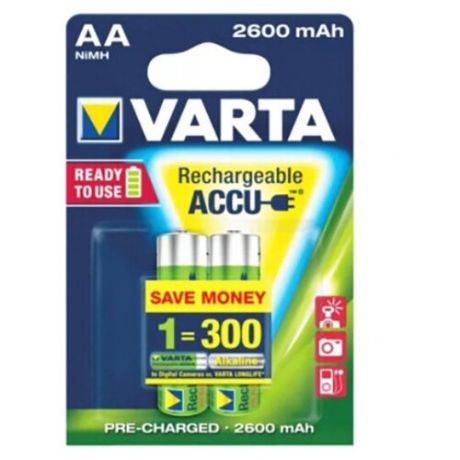 Аккумулятор AA - Varta 2600mAh BL2 Ready2Use (2 штуки)