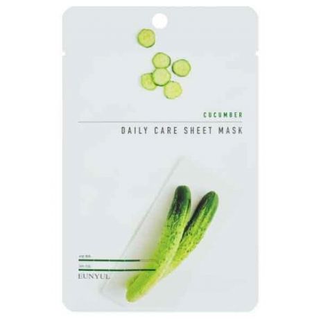Eunyul Маска тканевая для лица с экстрактом огурца - Cucumber daily care sheet mask, 22г