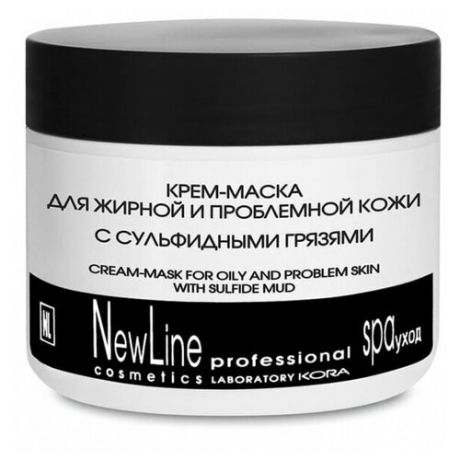 NewLine Крем-маска для жирной и проблемной кожи лица с сульфидными грязями 300 мл
