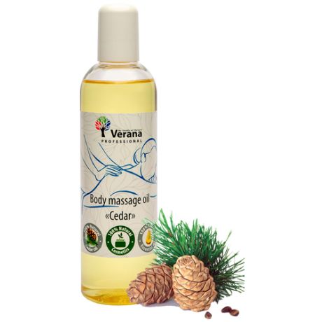 Verana Массажное масло для тела Кедр, натуральное, антицеллюлитное, омолаживающее, ароматерапия, 250мл