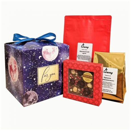 Подарочный набор Liway из чая, кофе и шоколада на 23 февраля "Космос"