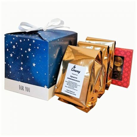 Подарочный набор LIWAY из 3 видов чая и шоколада на 23 февраля "Для тебя"
