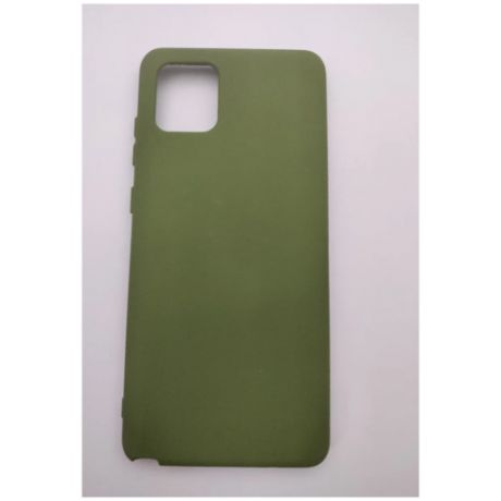 Soft Touch Силиконовый чехол для Samsung A81 / M60s тёмно-зеленый (болотный) с мягкой внутренней бахрамой