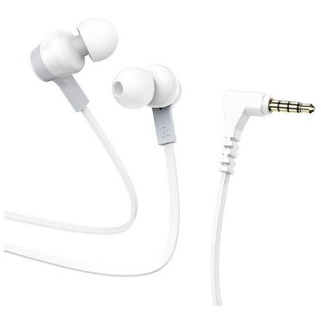 Наушники M86, Platinum sound universal earphone, HOCO, вакуумные с микрофоном, белые