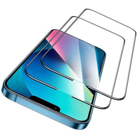 Комплект закаленных стекол 2 штуки / Защитное стекло для Iphone 13 mini/полноклеевое/полноэкранное/стекло айфон 13 мини