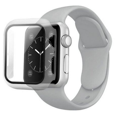 Защитный чехол серого цвета для Apple Watch 44мм с ремешком серого цвета
