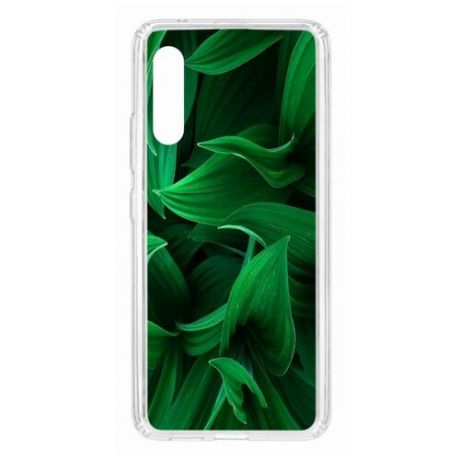 Чехол на Samsung Galaxy A90 5G Kruche Print Grass/накладка/с рисунком/прозрачный/бампер/противоударный/ударопрочный/с защитой камеры