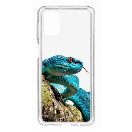 Чехол на Samsung Galaxy M31S Kruche Print Змея/накладка/с рисунком/прозрачный/бампер/противоударный/ударопрочный/с защитой камеры
