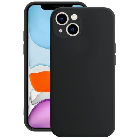Чехол для iPhone 13 / Силиконовый, полная защита камер / Кейс для Айфон 13 / Черный