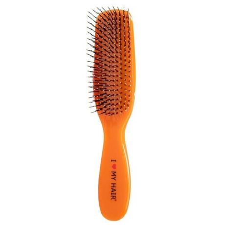 I LOVE MY HAIR Щетка для бережного распутывания волос Spider 1501M Оранжевая глянцевая, 21 см