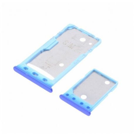Держатель сим карты (SIM) + карты памяти (MicroSD) для Xiaomi Redmi Go, синий