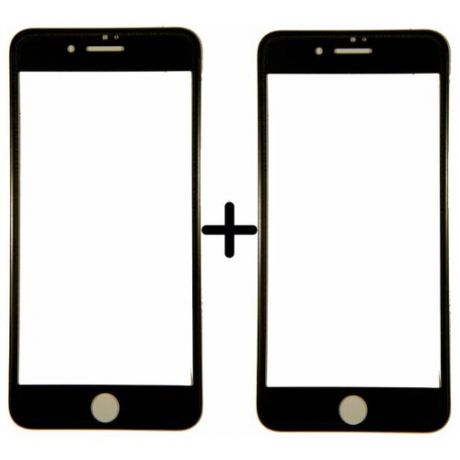 Защитное стекло iPhone 6/6s (комплект 2 шт.) с черной рамкой
