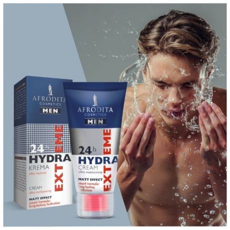 Экстраувлажняющий крем с гиалуроновой кислотой для мужчин Mеn 24h hydraextreme, Afrodita Cosmetics, Словения, 50мл