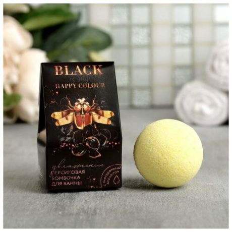 Увлажняющая бомбочка с гиалуроновой кислотой 40 г Black, аромат персик