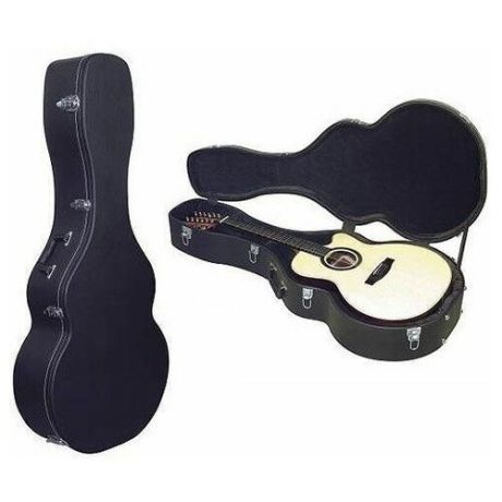 Rockcase RC10611 B/SB фигурный кейс для 12-стр. акустической гитары, деревянная основа, черный