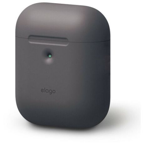 Силиконовый чехол для для AirPods 2 wireless Elago Silicone case, серый/dark grey (EAP2SC-DGY)