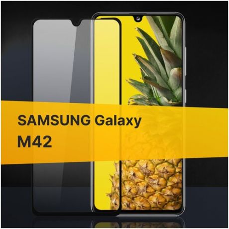 Полноэкранное защитное стекло для Samsung Galaxy M42 / Стекло для Самсунг Галакси М42 / Закаленное стекло с олеофобным покрытием и черной рамкой Full Glue Premium (Черный)