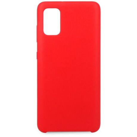 Силиконовый чехол на Samsung Galaxy A41 / Матовый чехол для телефона Самсунг Галакси A41 с бархатистым покрытием внутри (Красный)