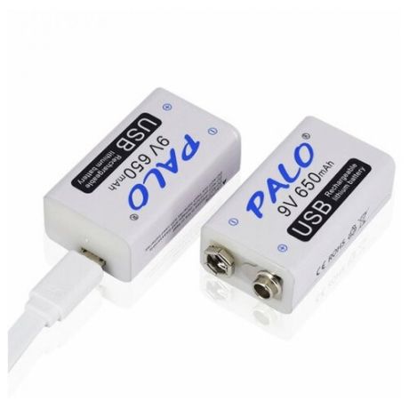 Аккумулятор Крона PALO 9V 650mAh 6f22 2шт