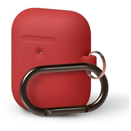 Силиконовый чехол для для AirPods 2 wireless Elago Silicone Hang case, красный/red (EAP2SC-HANG-RD)