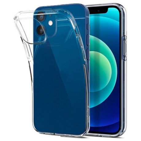 Прозрачный силиконовый чехол накладка для телефона Apple iPhone 12 Mini / Защитный противоударный case на смартфон / Слим защита умных устройств толщиной в 1 мм / Универсальный ( Прозрачный )