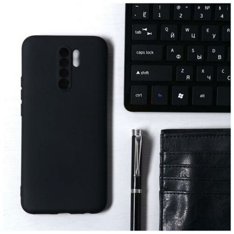Чехол Krutoff, для Xiaomi Redmi 9, матовый, черный