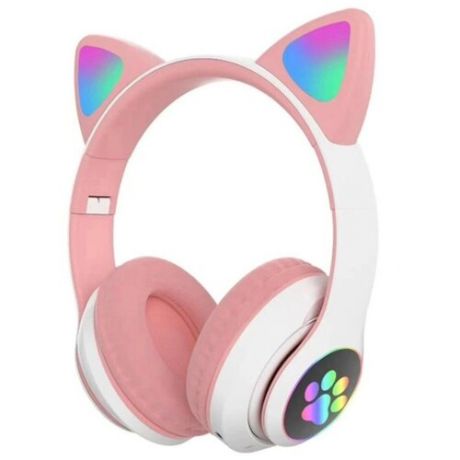 Беспроводные Bluetooth наушники с кошачьими ушками Cat Ear P33M (белый)