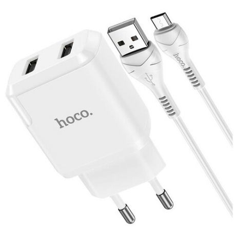 СЗУ Micro USB на 2 USB 2.1A N7 HOCO белое