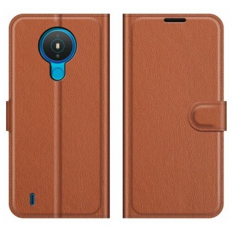 Brodef Wallet Чехол книжка кошелек для Nokia 1.4 коричневый