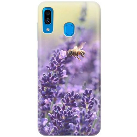 RE:PA Накладка Transparent для Samsung Galaxy A20 / A30 с принтом "Пчела и цветок"