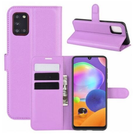 Brodef Wallet Чехол книжка кошелек для Samsung Galaxy A31 фиолетовый
