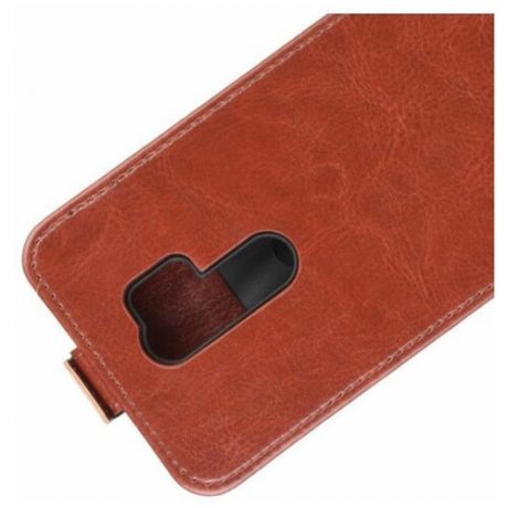 Brodef Flip вертикальный эко кожаный чехол книжка Xiaomi Redmi 9 коричневый