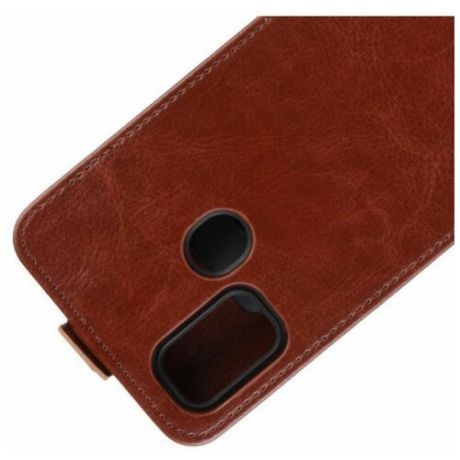 Brodef Flip вертикальный эко кожаный чехол книжка Samsung Galaxy M21 / Galaxy M30s коричневый
