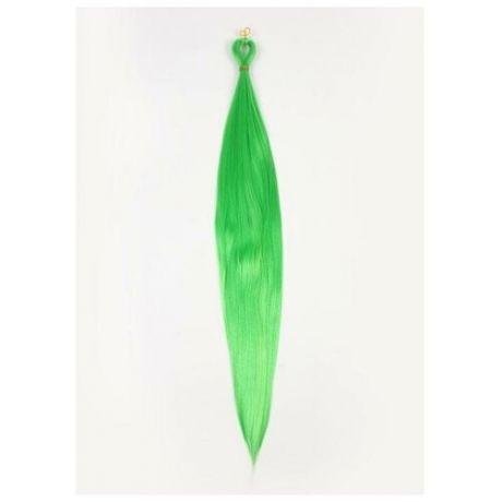Пони однотонный, для точечного афронаращивания, 65 см, 100 гр, гладкий волос, цвет зелёный
