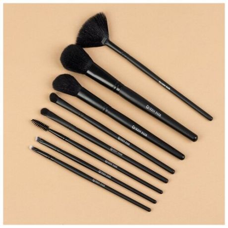 Набор кистей для макияжа «Premium Brush», 8 предметов в чехле, цвет чёрный