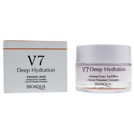 Крем для лица Bioaqua V7 Deep Hydration успокаивающий, выравнивающий с витаминным комплексом фиолетовый, 50 г