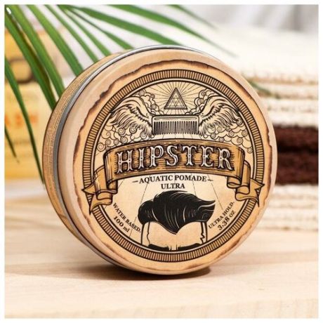 Классическая помада на водной основе для укладки волос Hipster, Aquatic pomade ultra, 100 мл