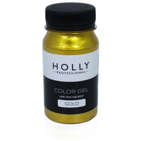 Декоративный гель для волос, лица и тела COLOR GEL Holly Professional, Gold, 100 мл