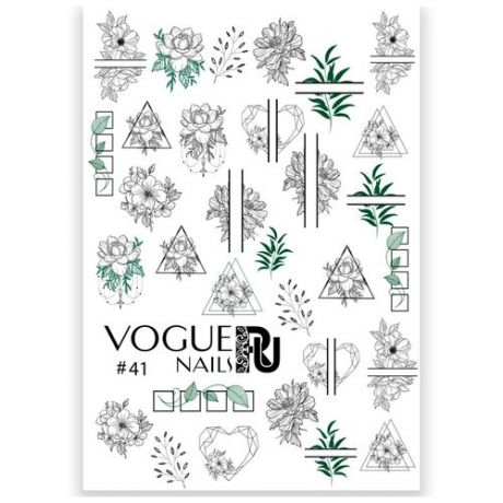 Слайдер дизайн Vogue Nails 41 черный/зеленый