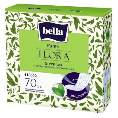 Прокладки женские гигиенические ежедневные bella Panty FLORA Green tea с экстрактом зеленого