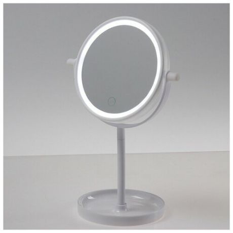 Зеркало LuazON KZ-04, подсветка, настольное, 19.5 × 13 × 29.5 см, 4хААА, сенсорная кнопка