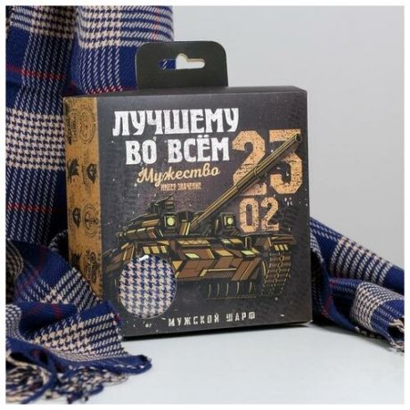 Мужской шарф в подарочной коробке "Лучшему во всем", 195х35 см