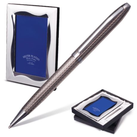 Набор GALANT: ручка, фоторамка (10х15 см), серебристый, подарочная коробка, 141383