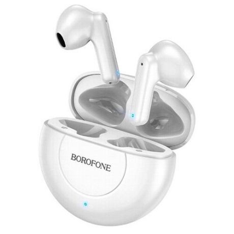 Bluetooth наушники вкладыши с микрофоном Borofone BE54 Rejoice TWS White, беспроводная гарнтитура, белая