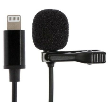 Микрофон на прищепке G-103, 20-15000 Гц, -34 дБ, 2.2 кОм, Lightning, 1.5 м, черный